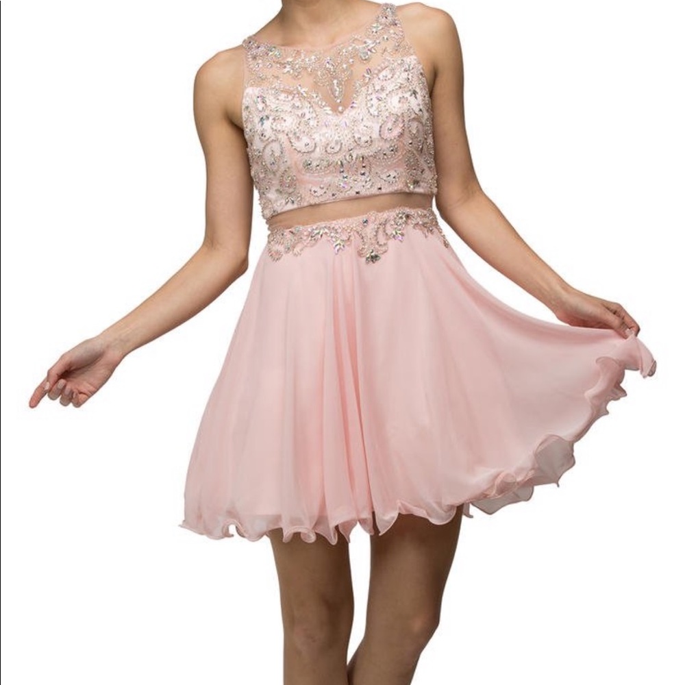 Pink dress with silver beads!